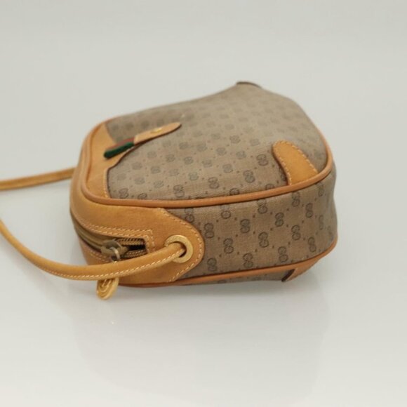 GUCCI GG Supreme Web Sherry Line Bag PVC Beige Gold 164 02 066 Auth yk18484 - Picture 4 of 16